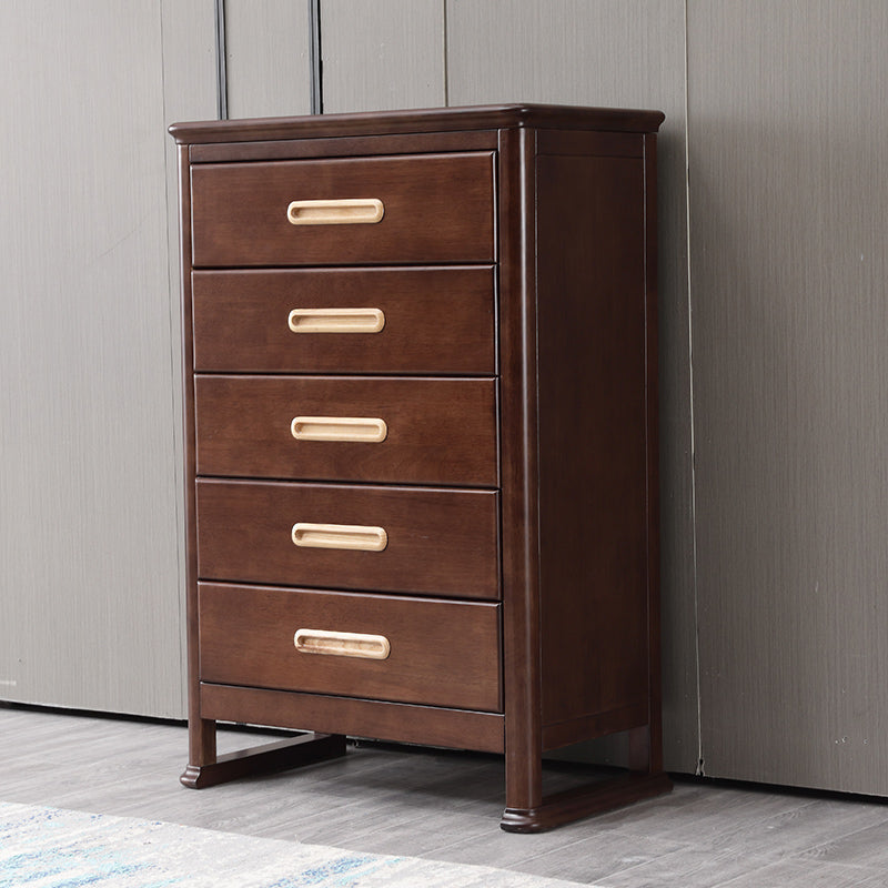 Traditional Brown Storage Chest Dresser Vertical Wooden Chest with 3 / 4 / 5 Drawers