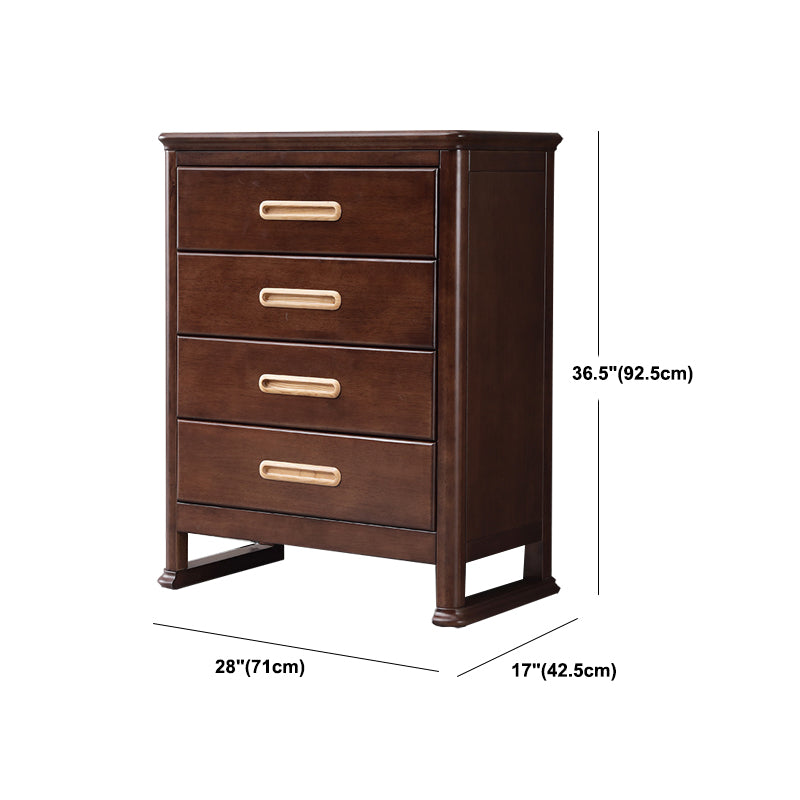 Traditional Brown Storage Chest Dresser Vertical Wooden Chest with 3 / 4 / 5 Drawers