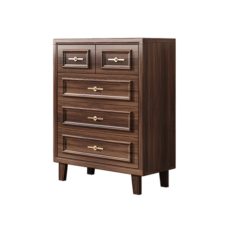 16" W Modern Brown Oak Storage Chest Dresser Wood Storage Chest with Drawers