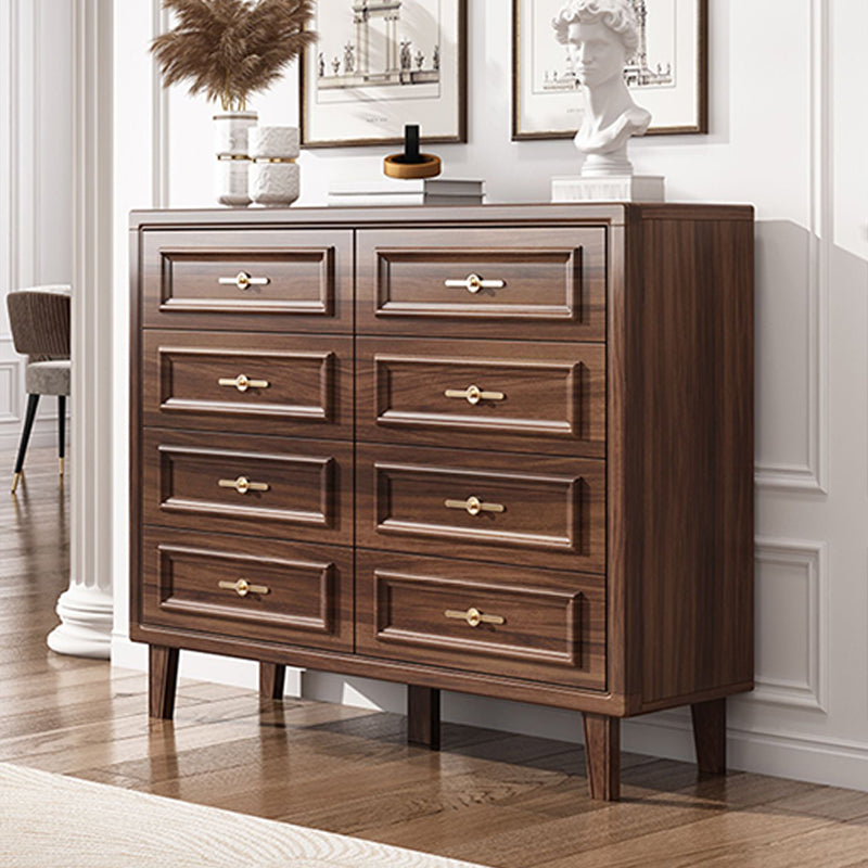 16" W Modern Brown Oak Storage Chest Dresser Wood Storage Chest with Drawers