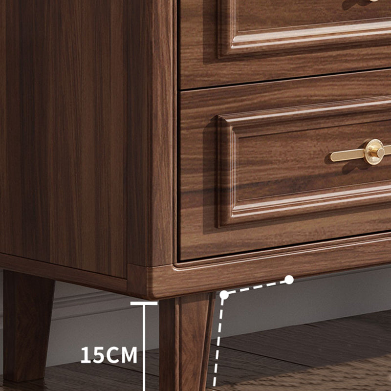 16" W Modern Brown Oak Storage Chest Dresser Wood Storage Chest with Drawers