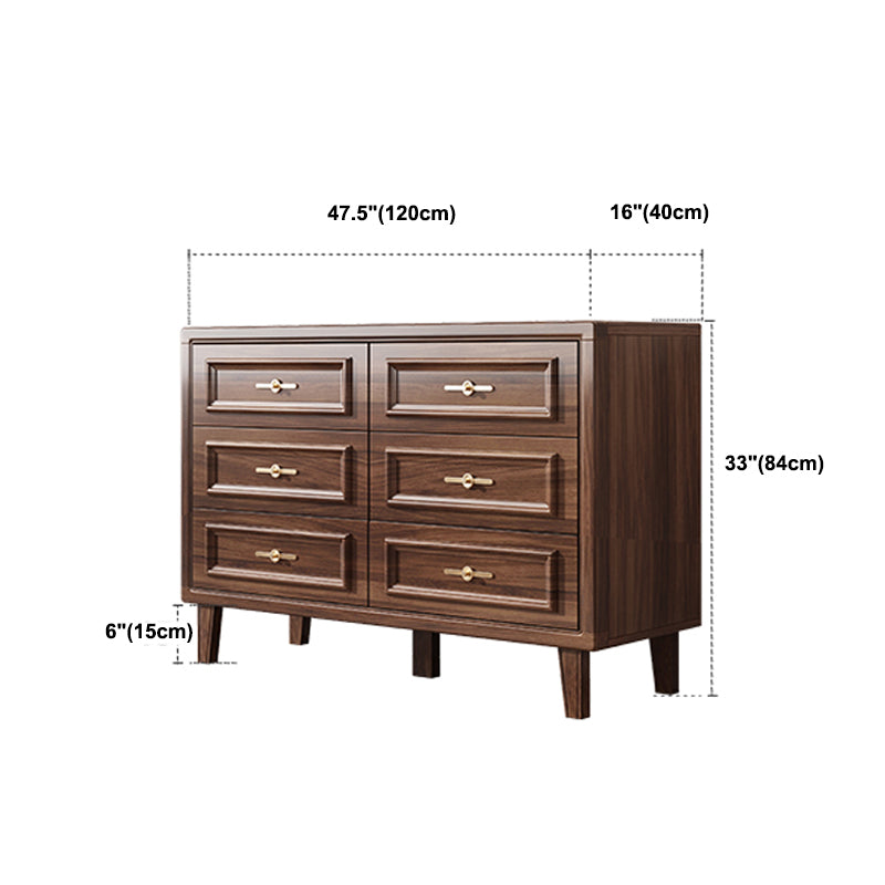 16" W Modern Brown Oak Storage Chest Dresser Wood Storage Chest with Drawers