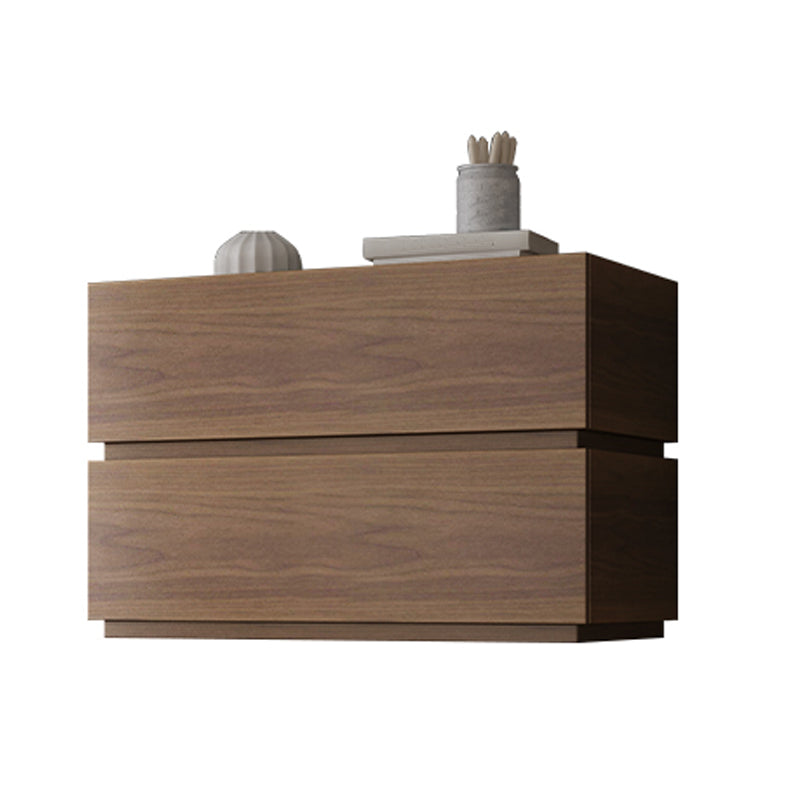 Contemporary Vertical Bedroom Chest Wooden Storage Chest in Brown with Drawers