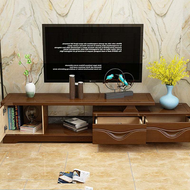 Wooden TV Stand Console Traditional Style Home TV Cabinet with Drawers