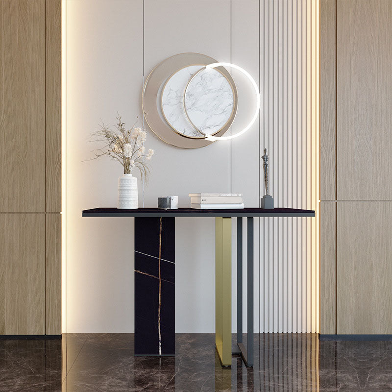 Modern Stone Console Table 14" W Stain Resistant Accent Table for Hall