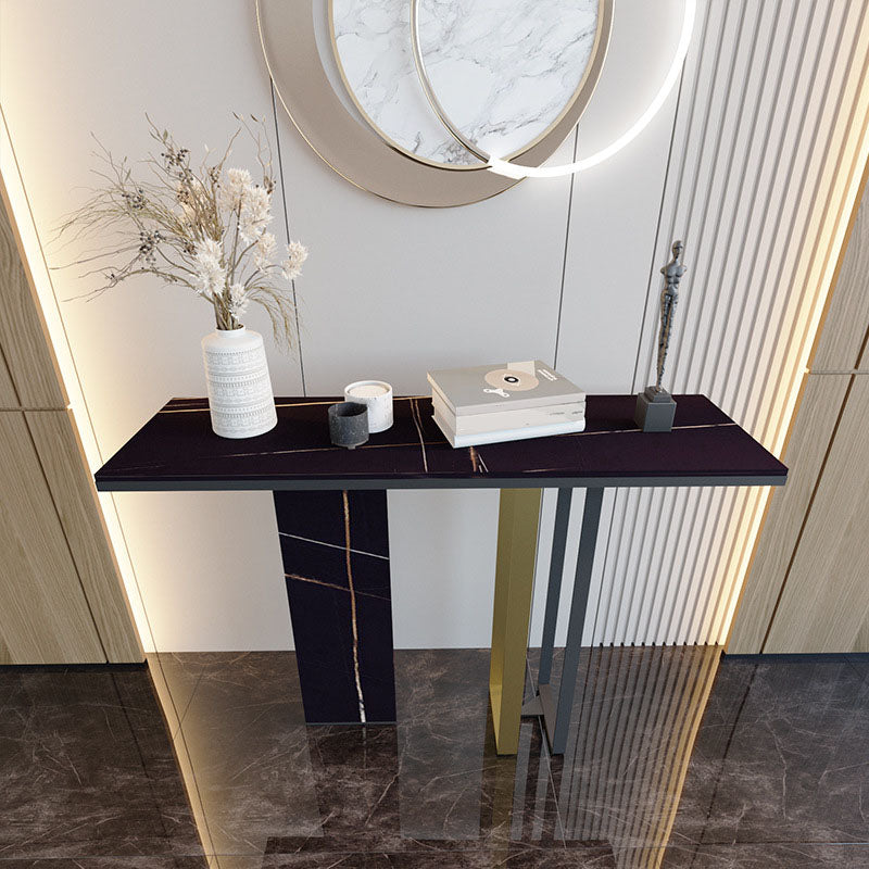 Modern Stone Console Table 14" W Stain Resistant Accent Table for Hall