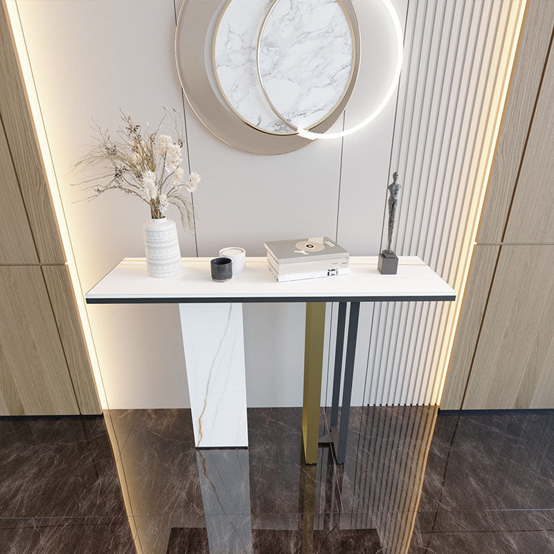 Modern Stone Console Table 14" W Stain Resistant Accent Table for Hall