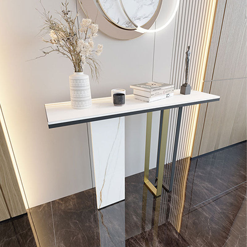 Modern Stone Console Table 14" W Stain Resistant Accent Table for Hall