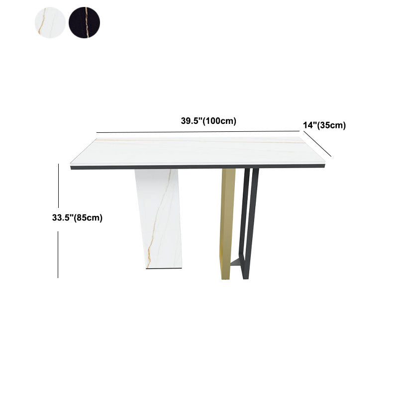 Modern Stone Console Table 14" W Stain Resistant Accent Table for Hall