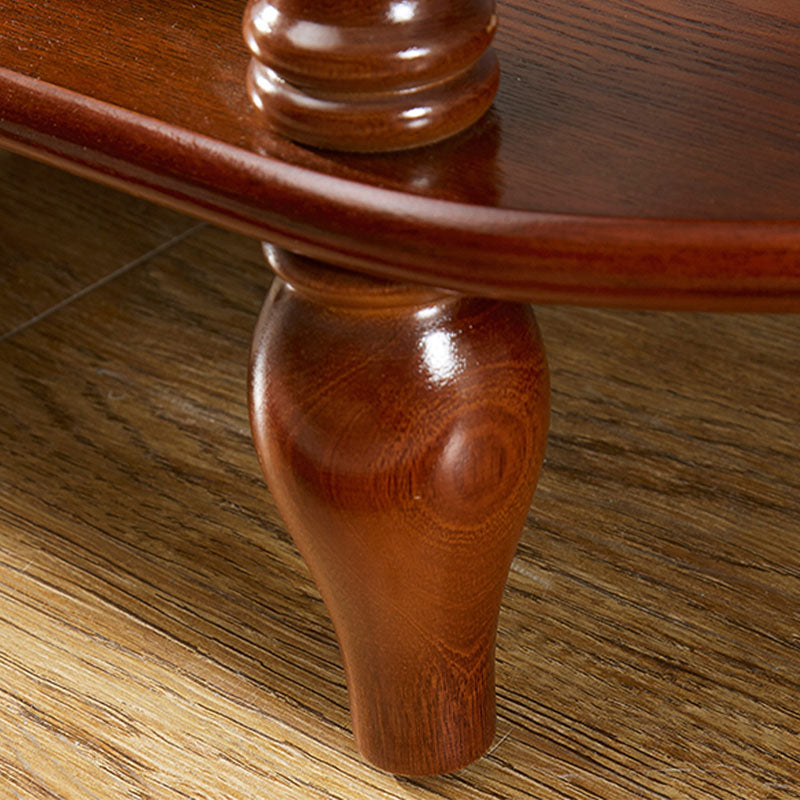 Rubbered Wood Half Moon Console Table Mid-Century Modern Accent Table for Hall