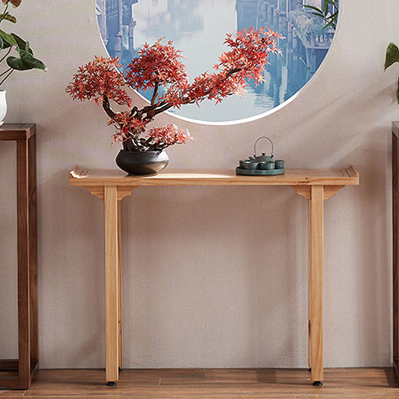 Wood Console Table Mid-Century Modern Rectangle Accent Table for Hall