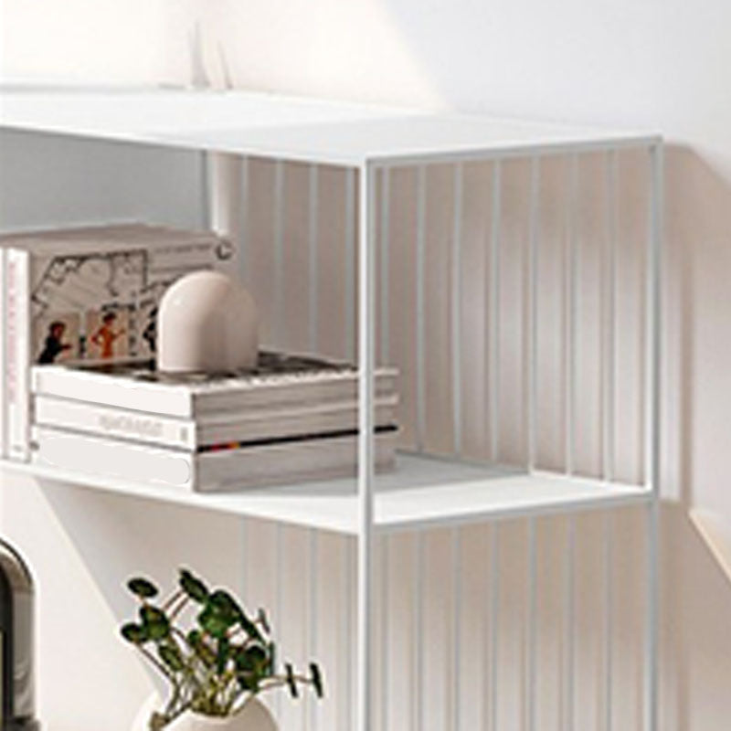 Modern Iron Open Storage Console Sofa Table Rectangle End Table with Shelves for Hall