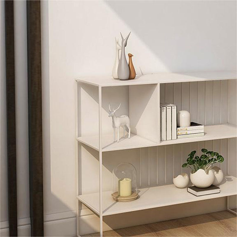 Modern Iron Open Storage Console Sofa Table Rectangle End Table with Shelves for Hall