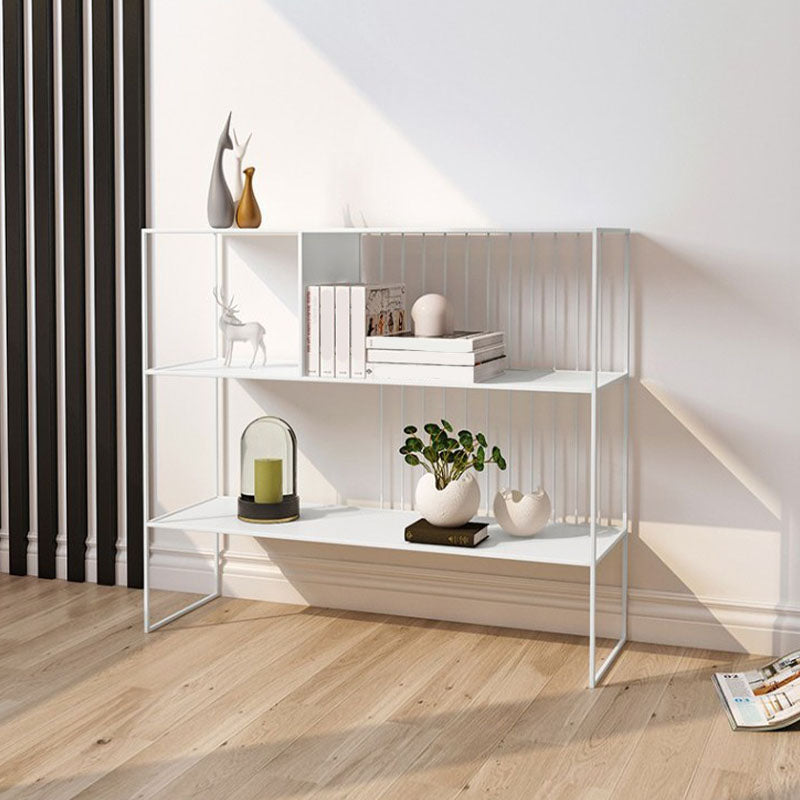 Modern Iron Open Storage Console Sofa Table Rectangle End Table with Shelves for Hall