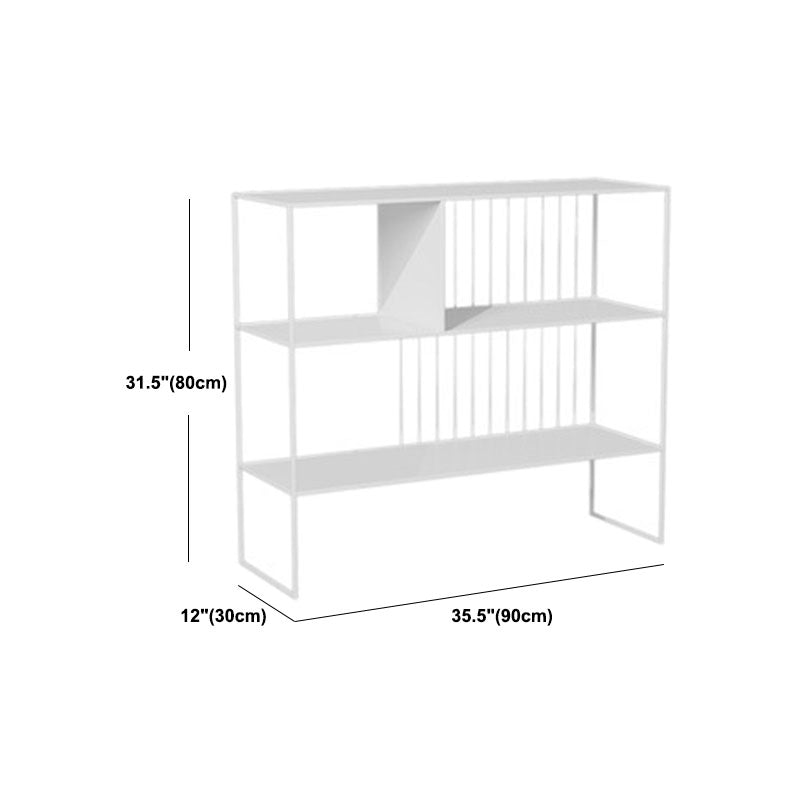 Modern Iron Open Storage Console Sofa Table Rectangle End Table with Shelves for Hall