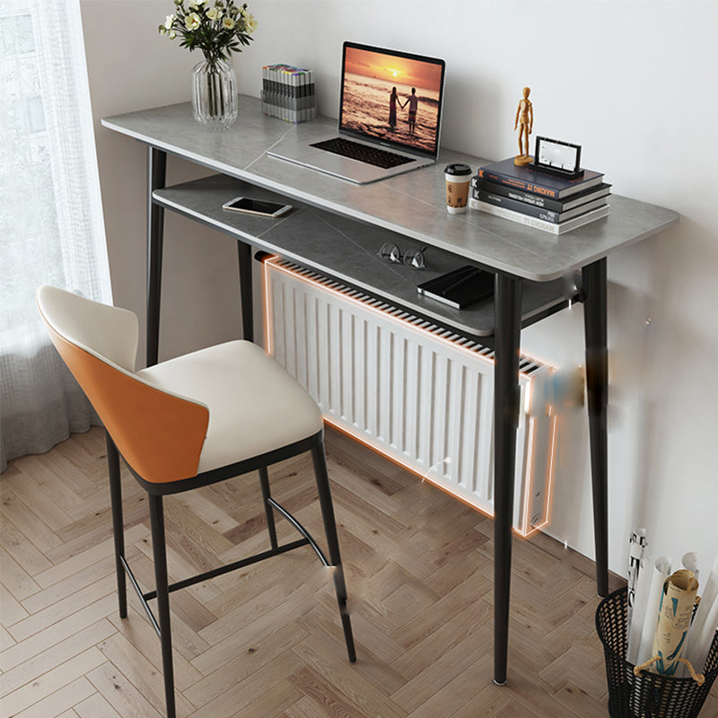 Modern Style Bar Table Rectangle Stone Bar Dining Table with 4 Legs