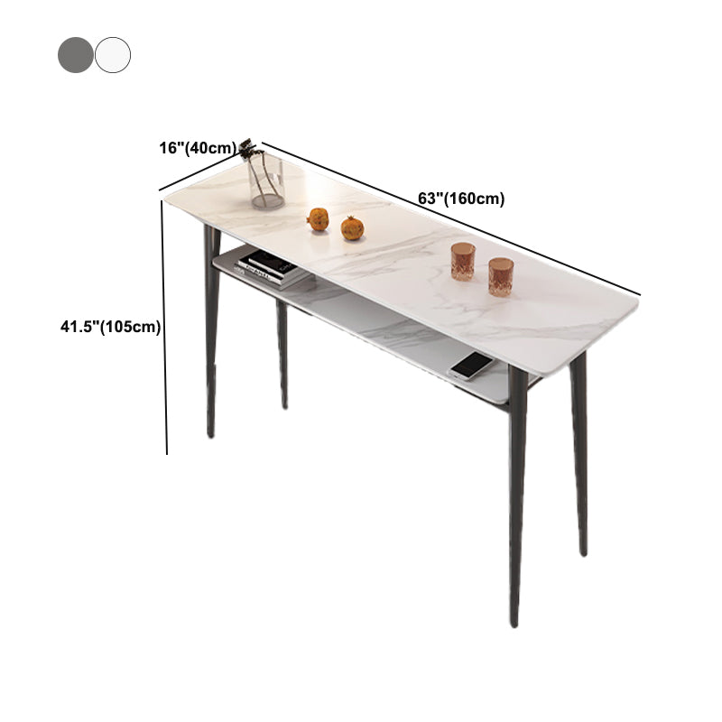 Modern Style Bar Table Rectangle Stone Bar Dining Table with 4 Legs