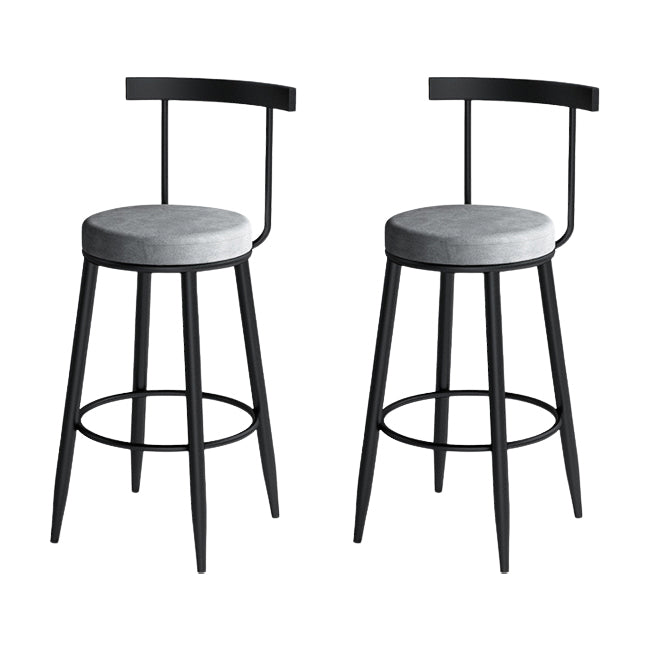 Scandinavian Metal Stool Velvet Upholstered Counter Stool in Matte Finish for Indoor