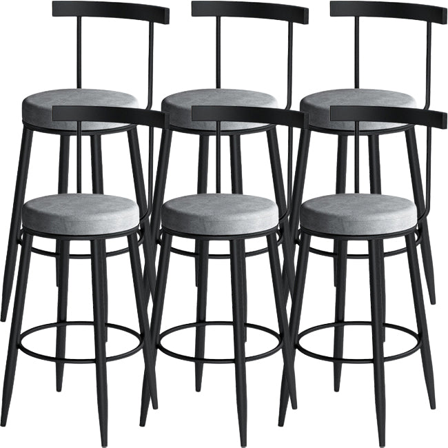 Scandinavian Metal Stool Velvet Upholstered Counter Stool in Matte Finish for Indoor