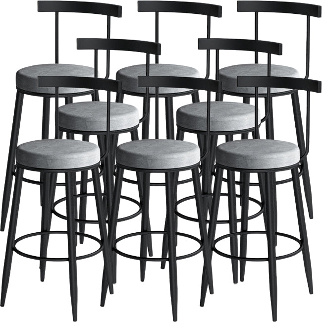 Scandinavian Metal Stool Velvet Upholstered Counter Stool in Matte Finish for Indoor