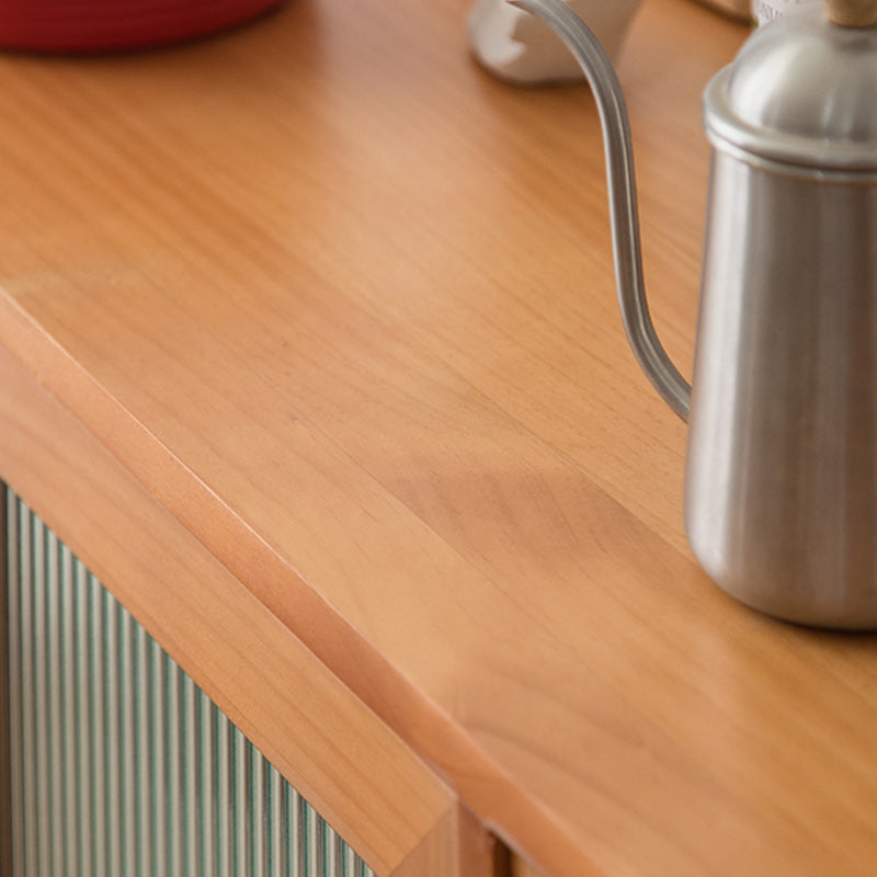 Pine Solid Wood Sideboard Contemporary Sliding Door Dining Server