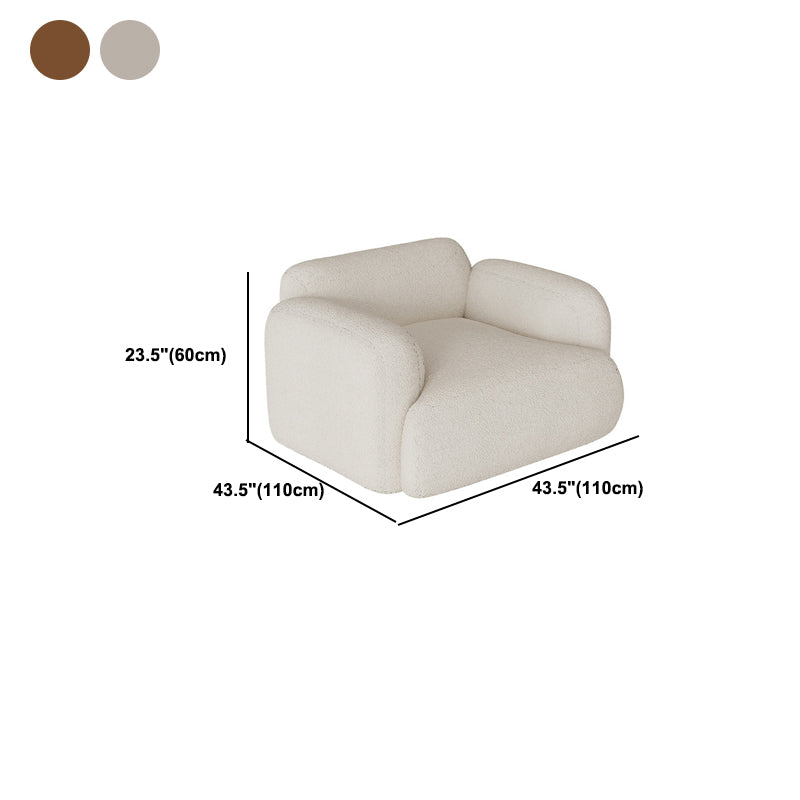 Contemporary Standard Sofa 1/3-seater Round Arm Sofa in White/Brown