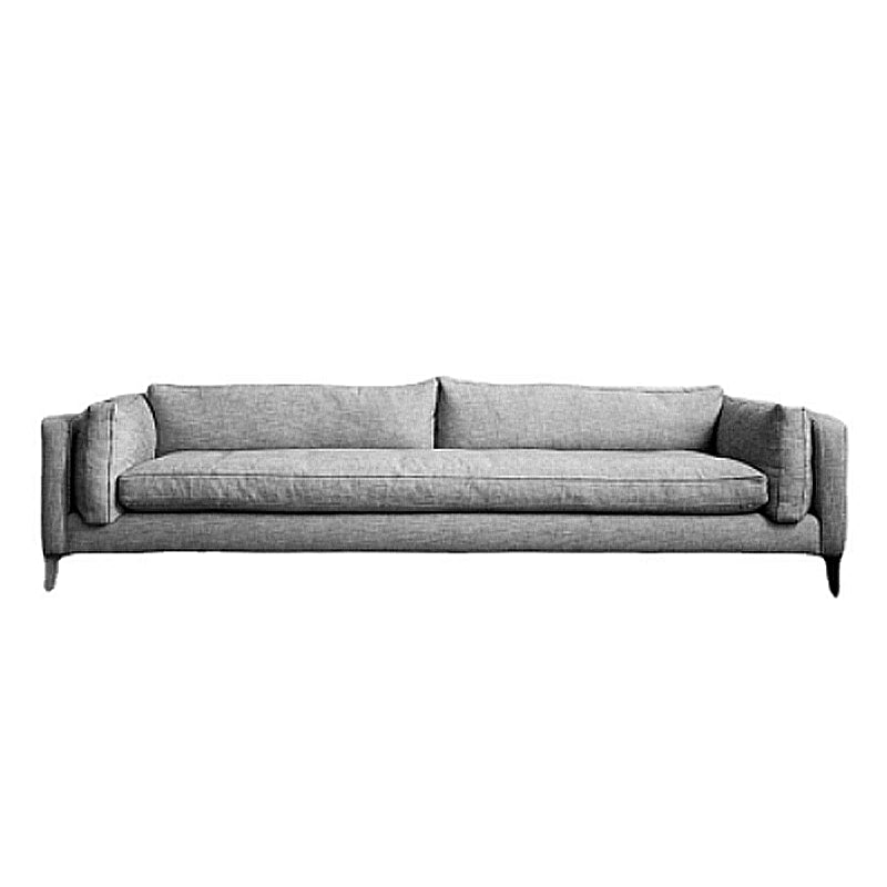 Living Room Slipcovered Sofa Pillow Top Arm Loose Back Sofa in Grey