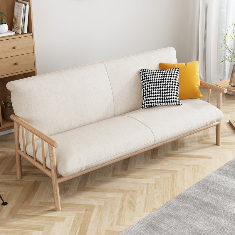 Contemporary Fabric Slipcovered Sofa 30.31" High Solid Wood Sofa