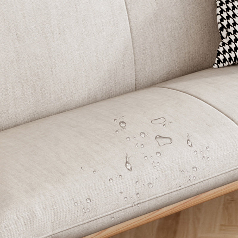 Contemporary Fabric Slipcovered Sofa 30.31" High Solid Wood Sofa