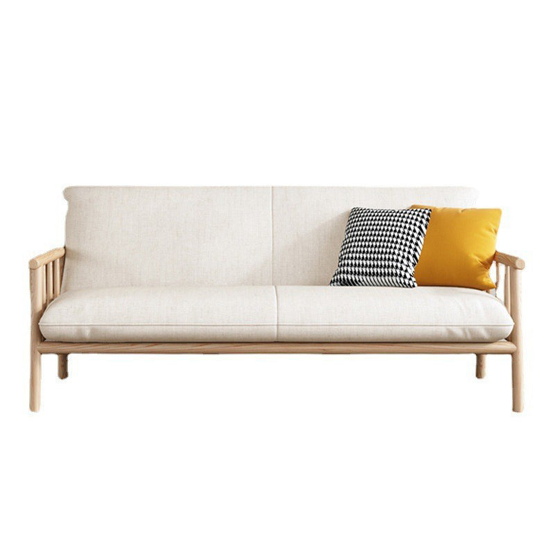 Contemporary Fabric Slipcovered Sofa 30.31" High Solid Wood Sofa