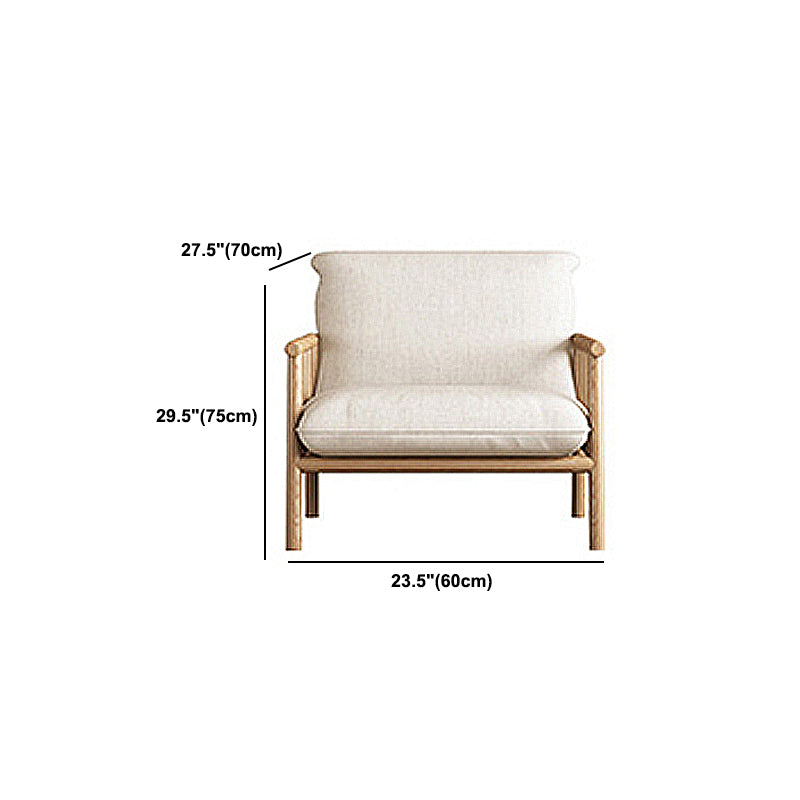 Contemporary Fabric Slipcovered Sofa 30.31" High Solid Wood Sofa