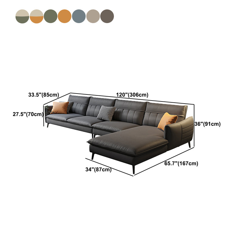 Glam Stationary Faux Leather Living Room Recessed Arm Cushions Sofa