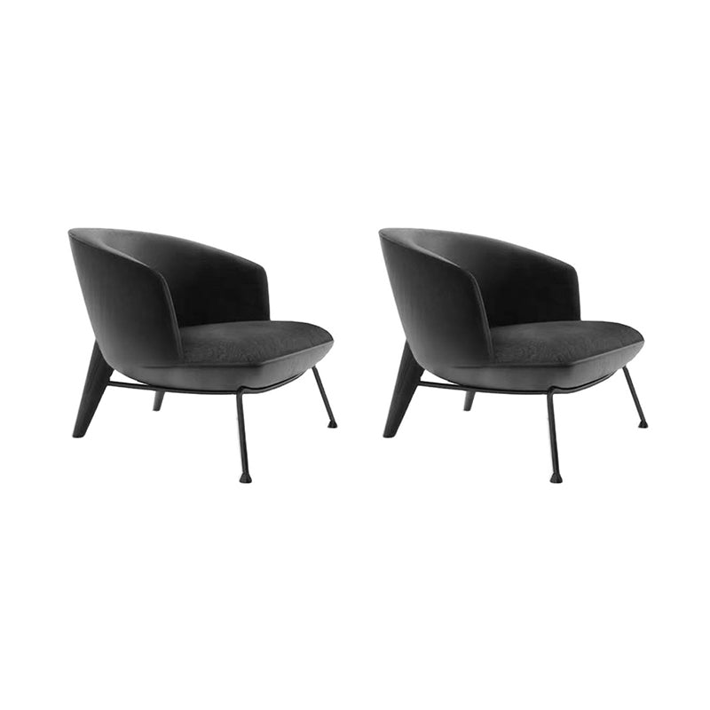 Contemporary Fabric Slipper Armless with Black Legs Accent Chair