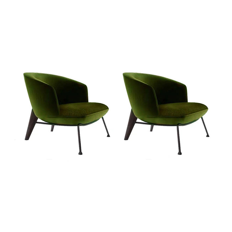 Contemporary Fabric Slipper Armless with Black Legs Accent Chair