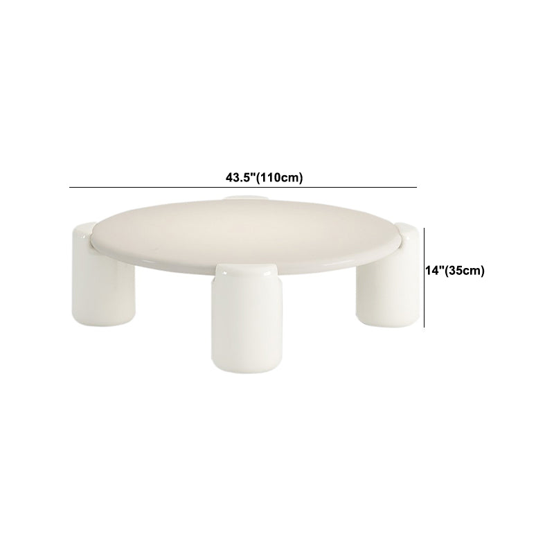 Modern Round Wood Coffee Table with 4 Legs Coffee Table in White