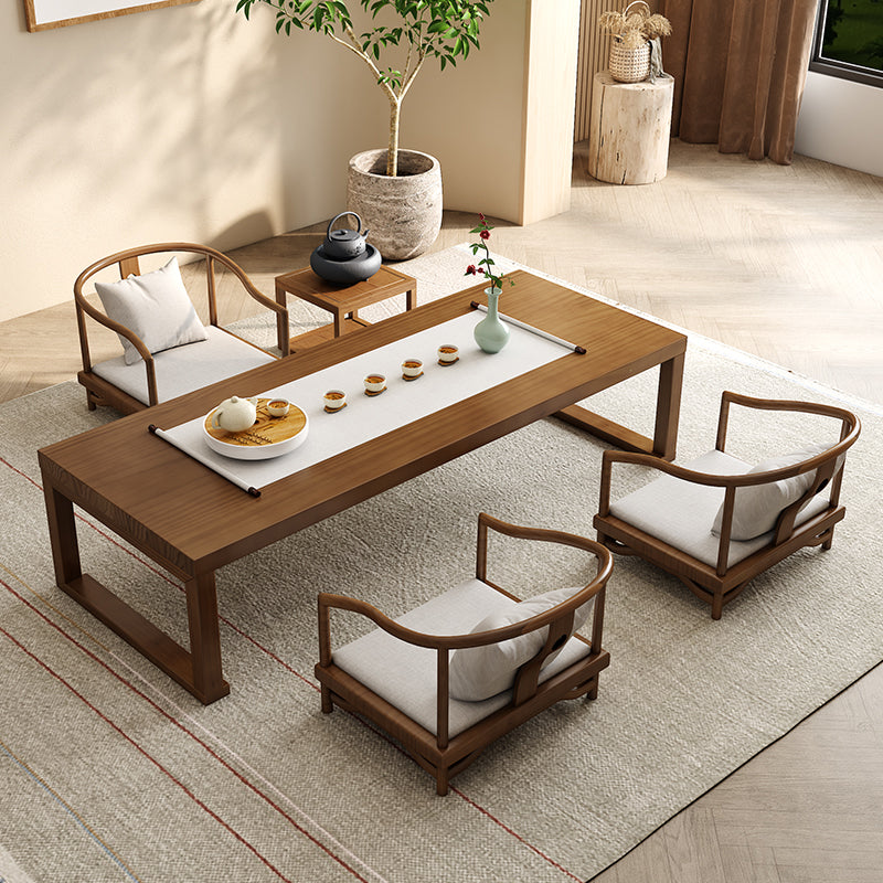 Brone Solid Wood Coffee Table with Sled Legs and Rectangular Top