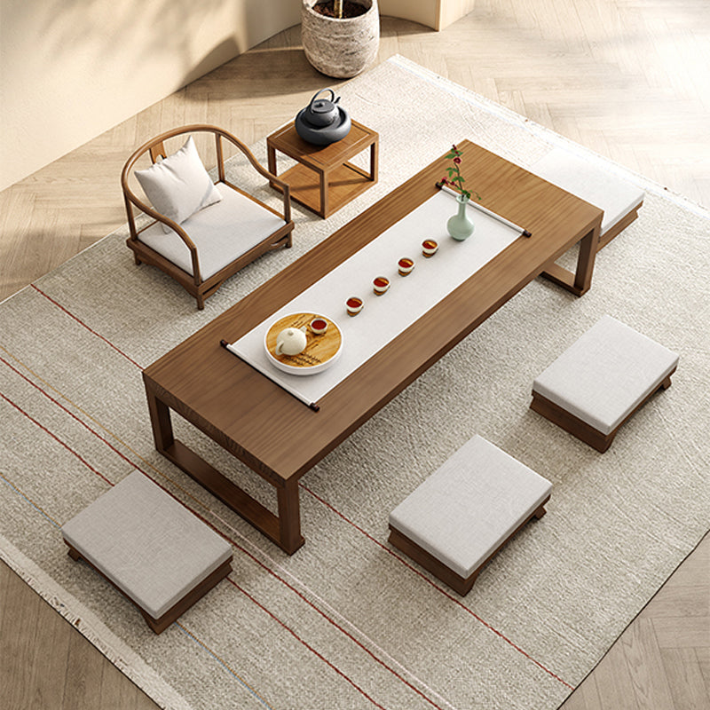Brone Solid Wood Coffee Table with Sled Legs and Rectangular Top
