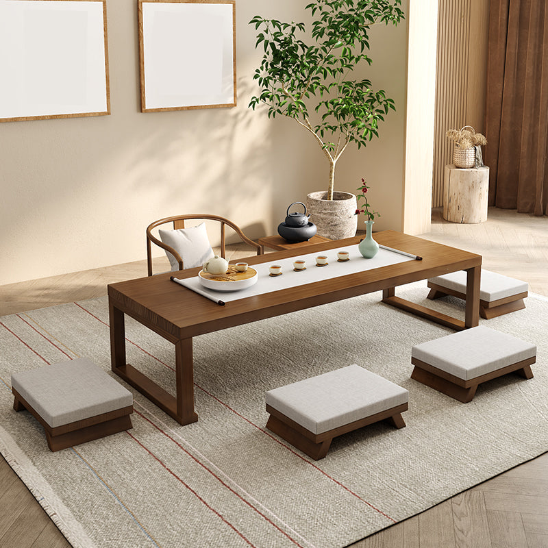 Brone Solid Wood Coffee Table with Sled Legs and Rectangular Top