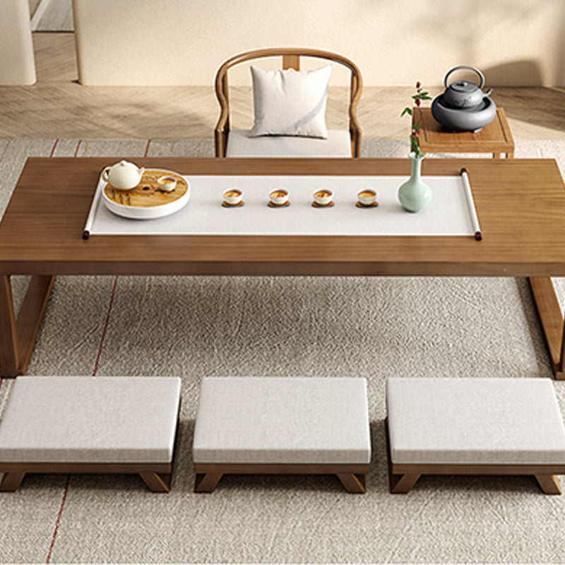 Brone Solid Wood Coffee Table with Sled Legs and Rectangular Top