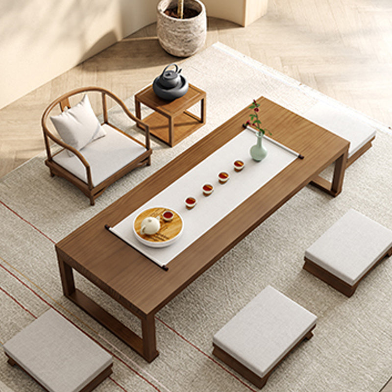 Brone Solid Wood Coffee Table with Sled Legs and Rectangular Top