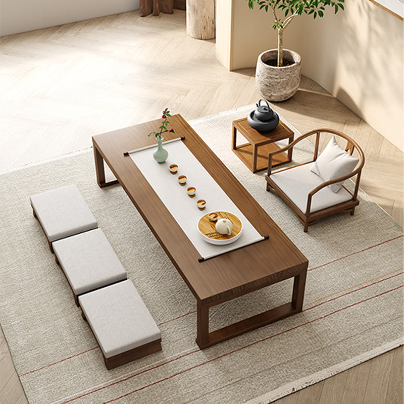 Brone Solid Wood Coffee Table with Sled Legs and Rectangular Top