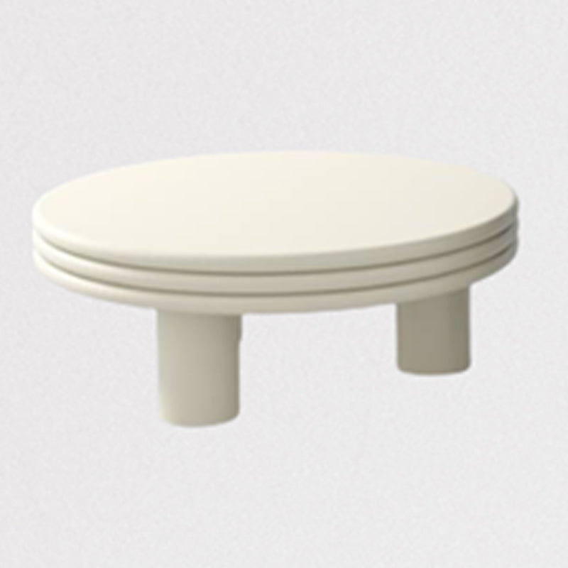 Contemporary Round Coffee Table Wooden Cocktail Table with 3 Legs