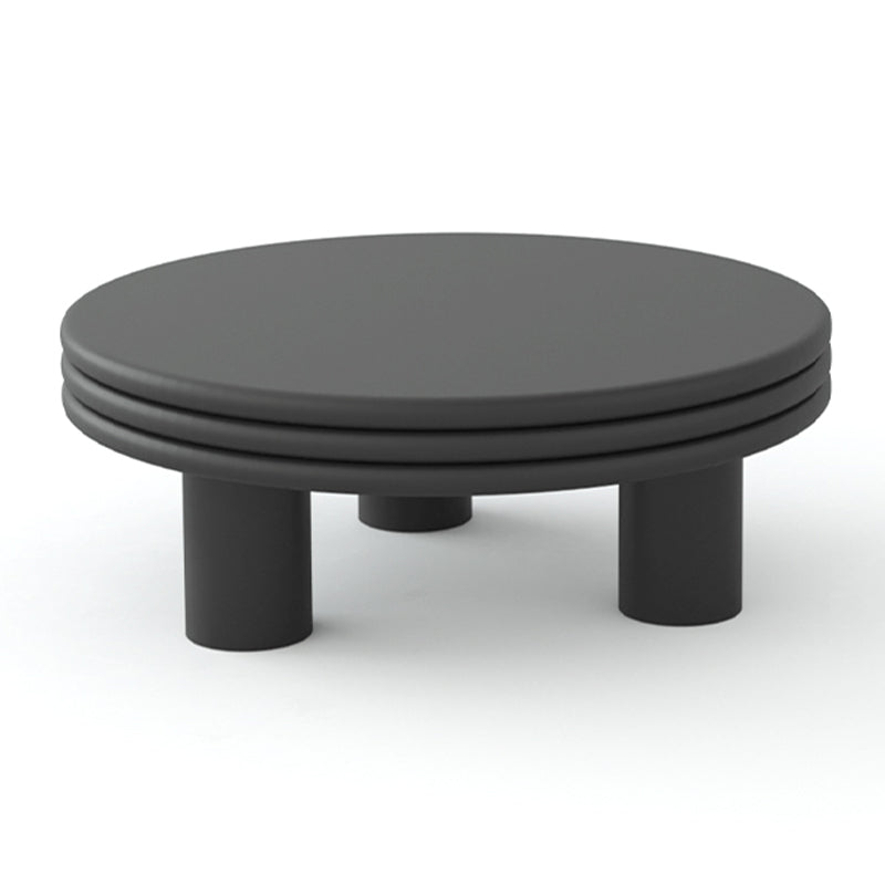 Contemporary Round Coffee Table Wooden Cocktail Table with 3 Legs