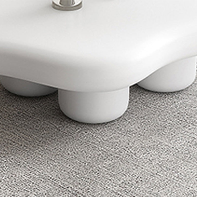 Scandinavian 4 Legs Coffee Table Free form Wooden Cocktail Table in White