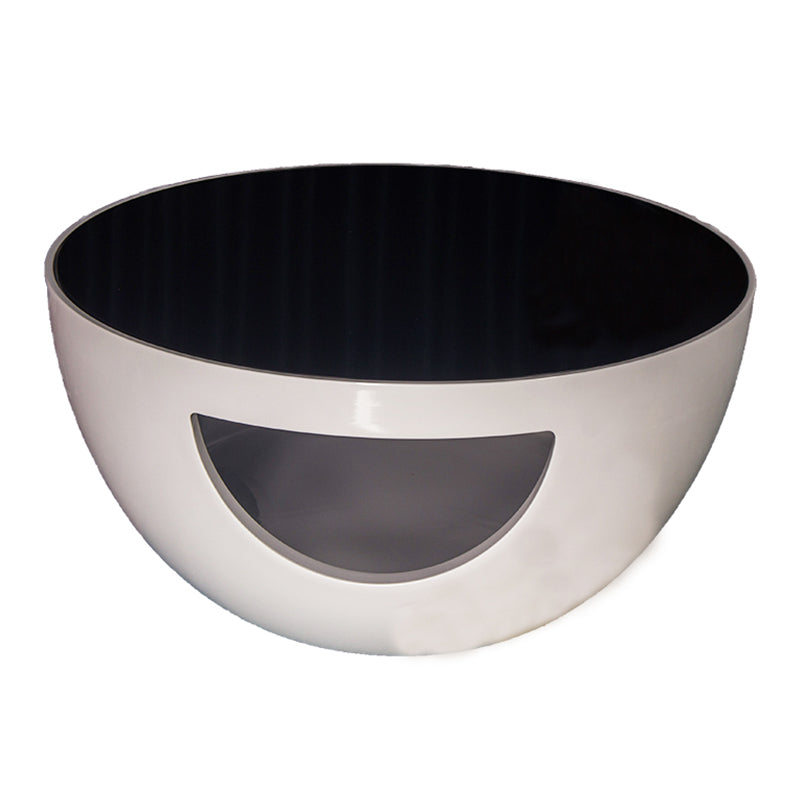 Round Glass Coffee Table Modern Simple Shelf Included Cocktail Table - Dia 32.28"