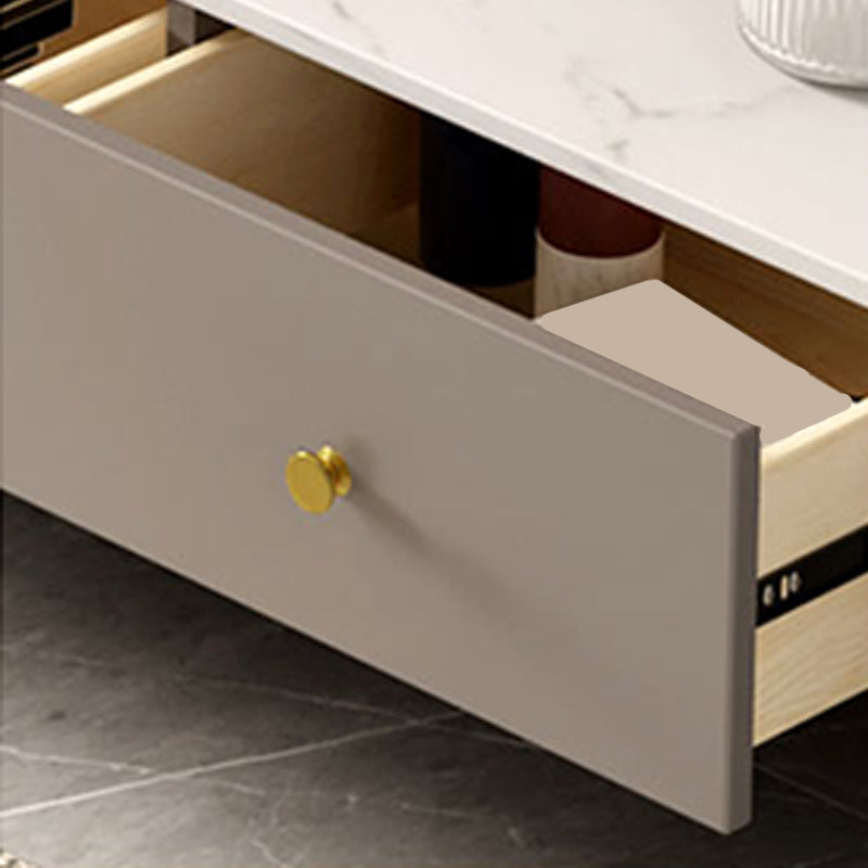 4 Legs Metal Coffee Table Draw included Oval Single Cocktail Table