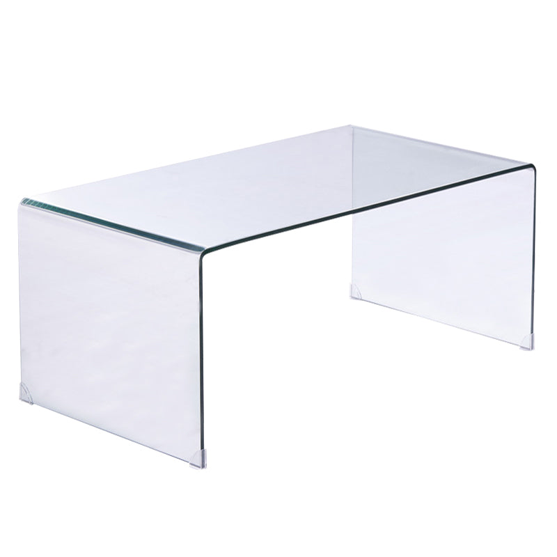 Modern Clear Glass Coffee Table 19.69"h Minimalist Cocktail Table