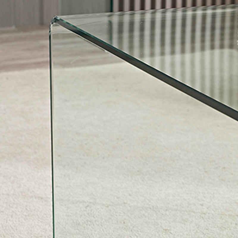 Modern Clear Glass Coffee Table 19.69"h Minimalist Cocktail Table