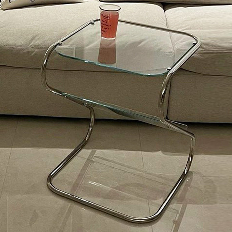 23.62" Tall Contemporary Style Side End Table Abstract Sofa Side Accent Table