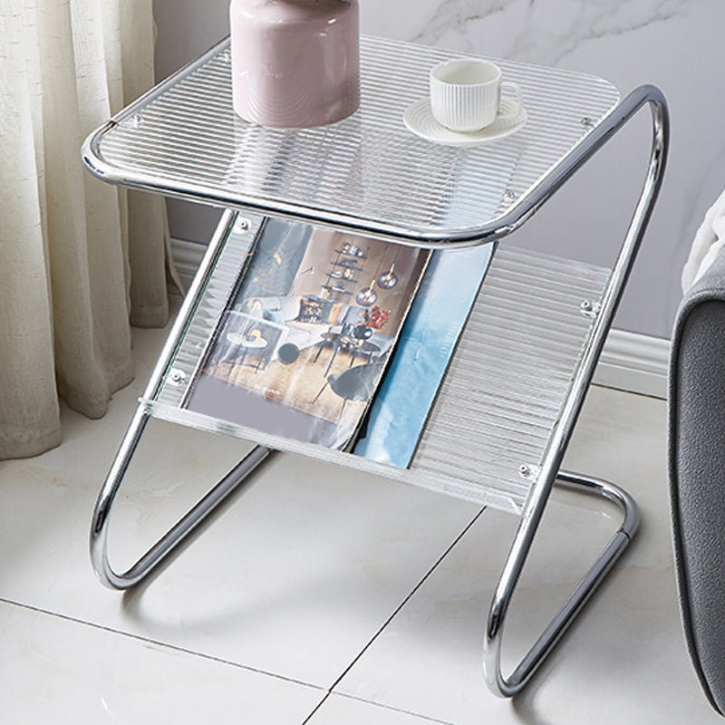 23.62" Tall Contemporary Style Side End Table Abstract Sofa Side Accent Table